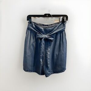 Penelope Rose Denim Paperbag Shorts With Pockets Size L